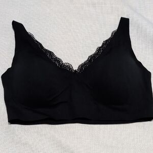 Maurices Black Wireless Bra with Lace Detail
